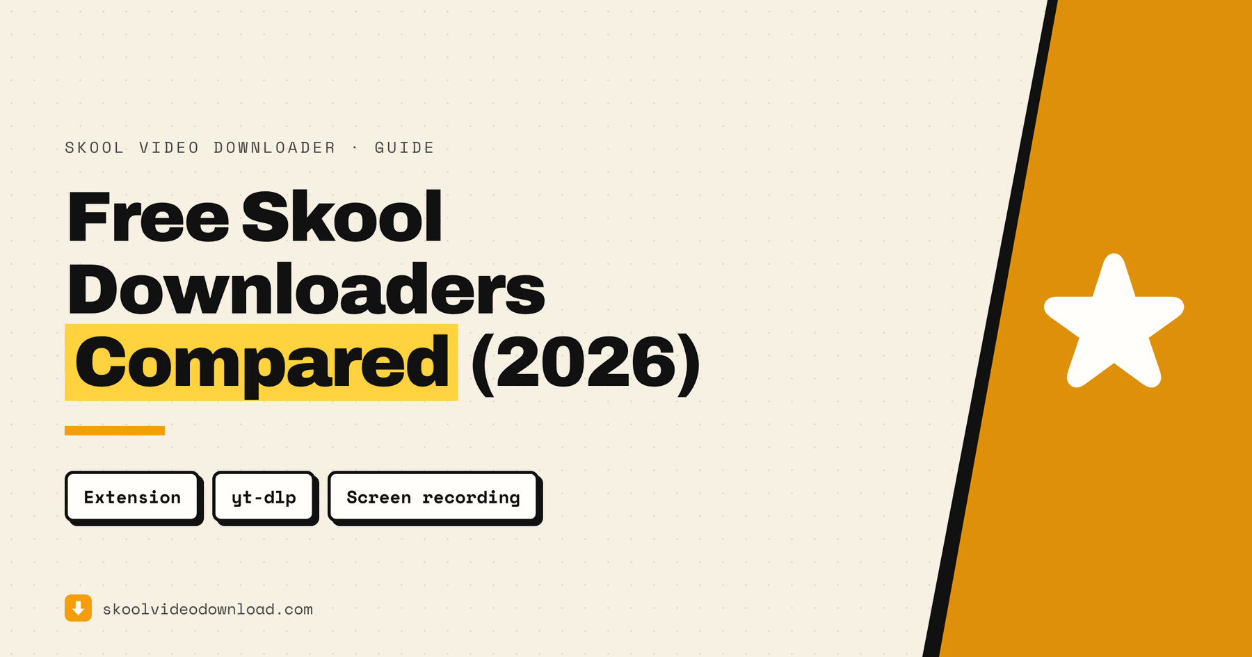 Free Skool video downloader options compared in 2026 — browser extension, yt-dlp and screen recording