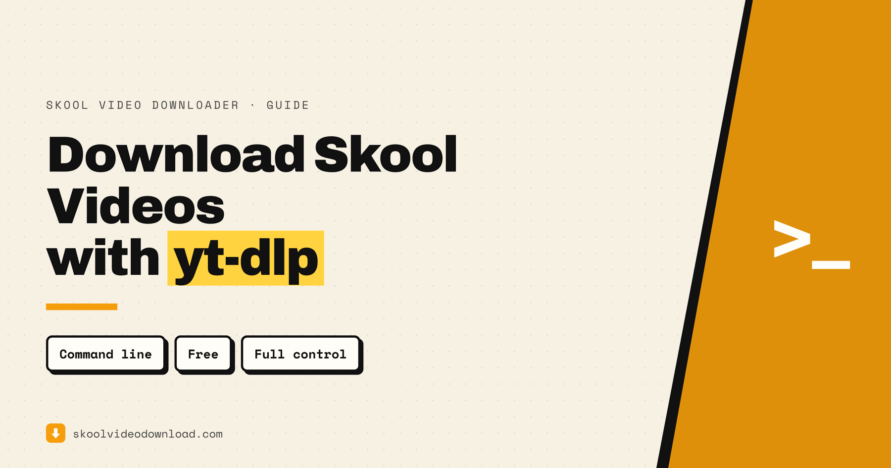 Download Skool videos with yt-dlp — guide cover for the manual command-line method